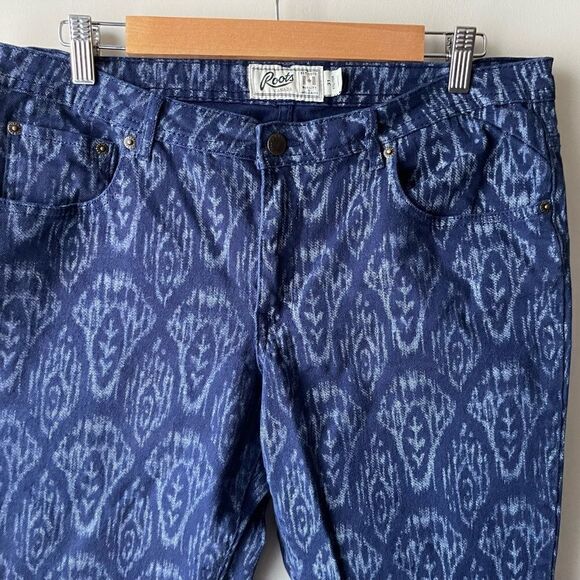 Root blue western Aztec cotton ankle jean pants size 31 - Picture 3 of 9